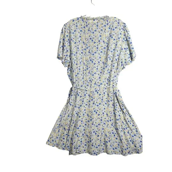 Natural Life Mini Wrap Dress Large Peasant Ditsy Floral Boho Summer Cottage - Picture 5 of 10